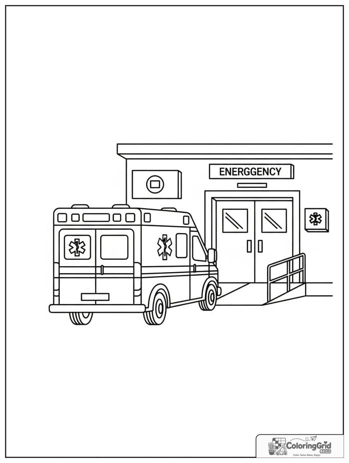 Ambulance arriving at an emergency room