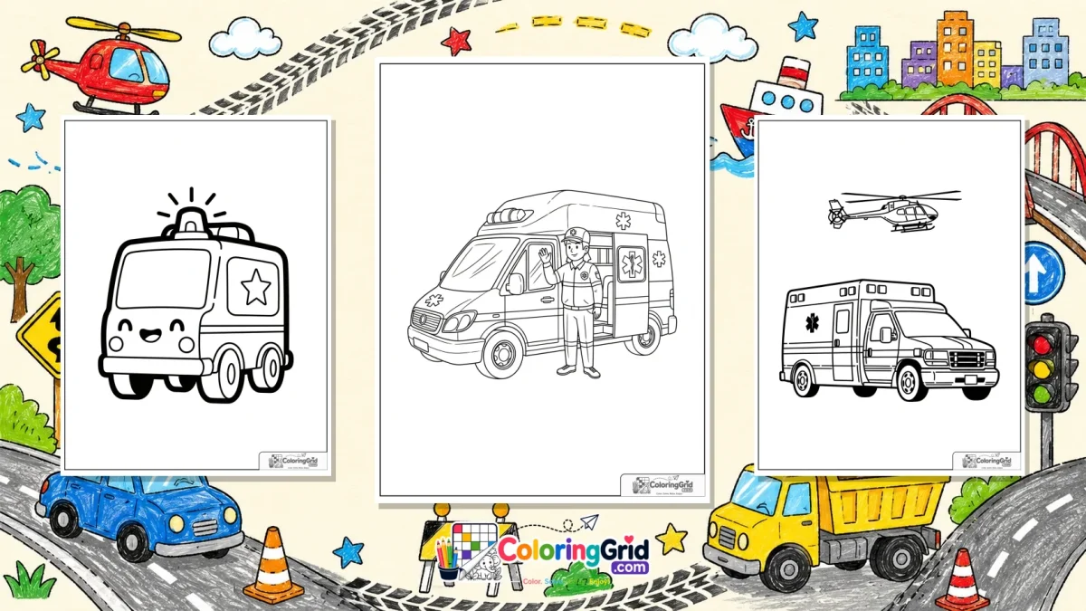 Ambulance Coloring Pages - Ambulance Coloring Pages: Printable Pages for Kids featured image