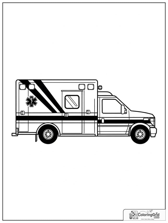 Ambulance side profile with stripe details