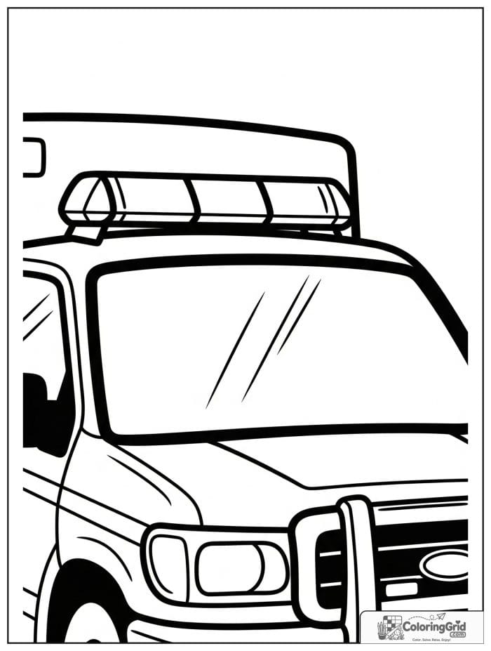 Close-up front ambulance with large siren