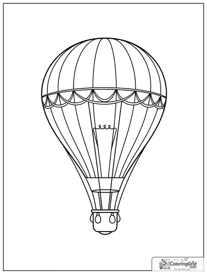 Light bulb shaped hot air balloon coloring sheet