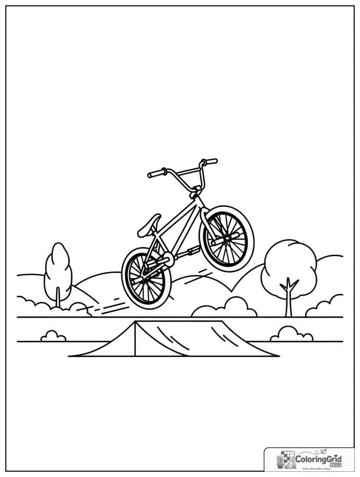 BMX bicycle jumping over a ramp.