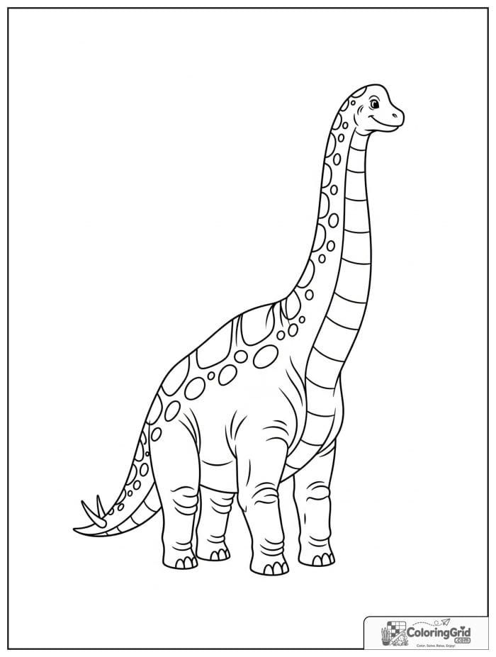 Brachiosaurus with decorative spots coloring sheet