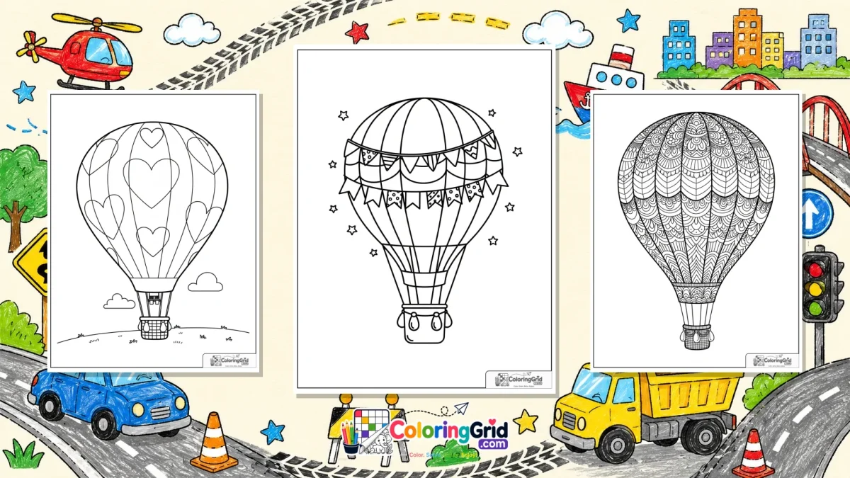 Hot Air Balloon Coloring Pages - Hot Air Balloon Coloring Pages: Printable Hot Air Balloon Pages featured image