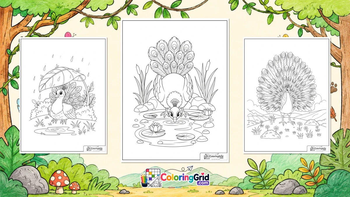 Peacock Coloring Pages - Peacock Coloring Pages: Printable Pages for Kids featured image