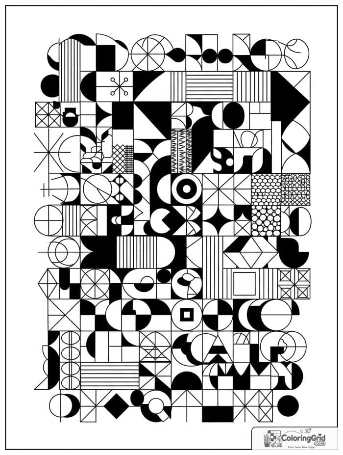 Abstract geometric shape pattern in black and white.