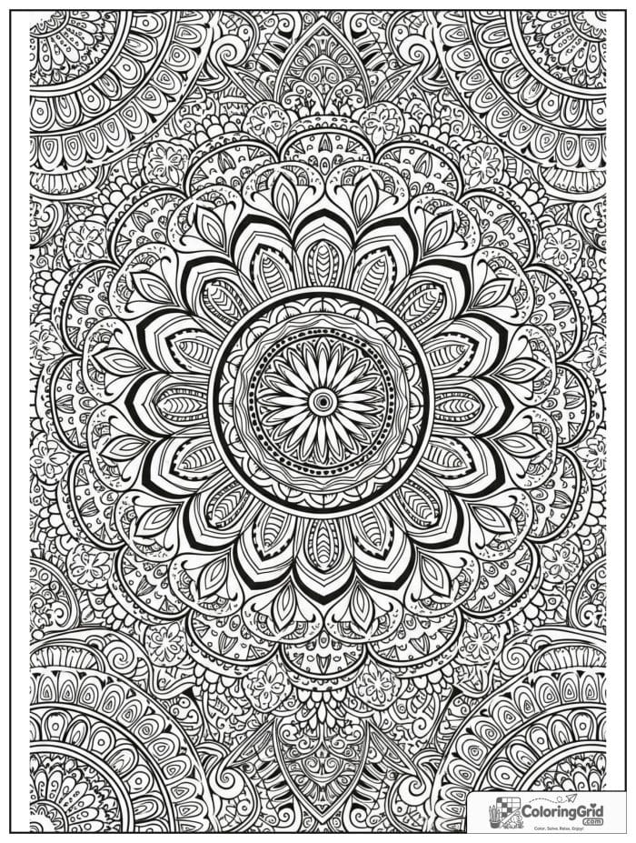 Mandala design made from geometric shapes in black and white.