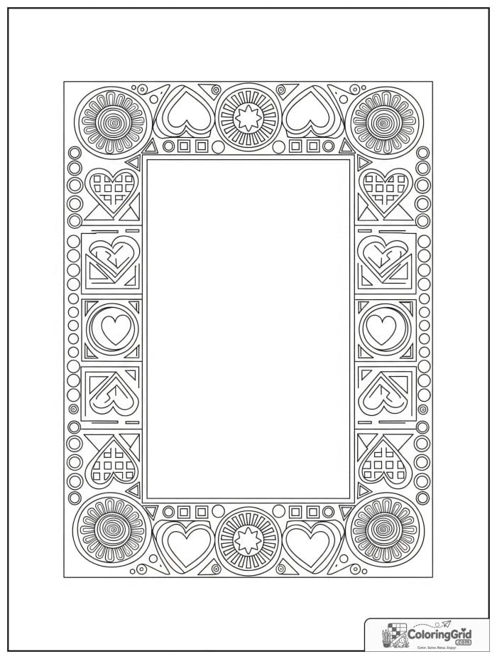 Decorative border made from shapes in black and white.