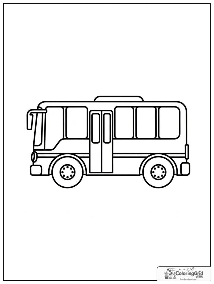 Simple bus with big wheels for Bus Coloring Pages