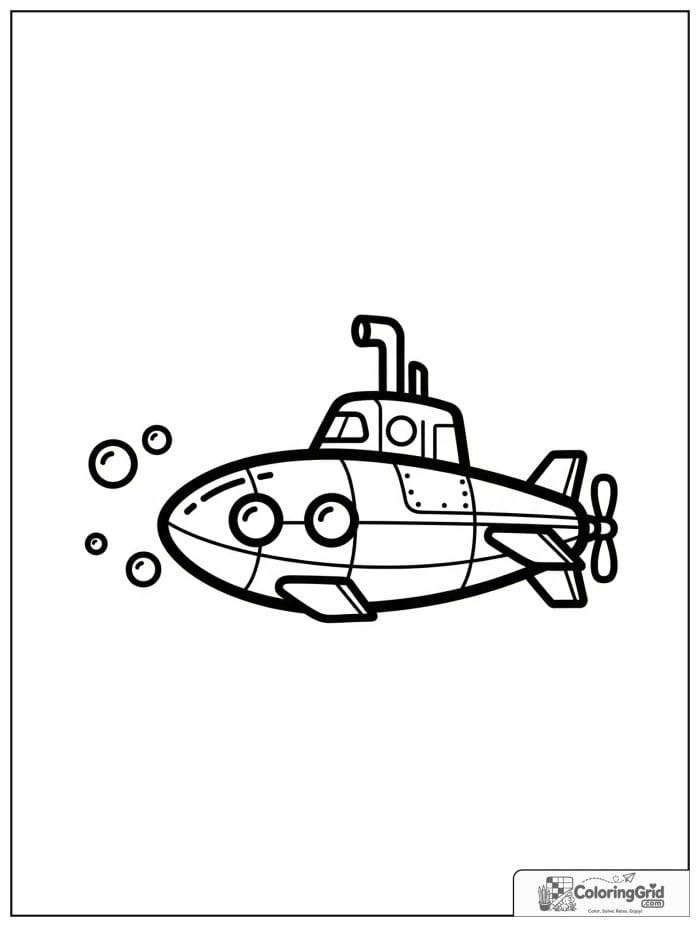 Speedy submarine vehicle coloring page