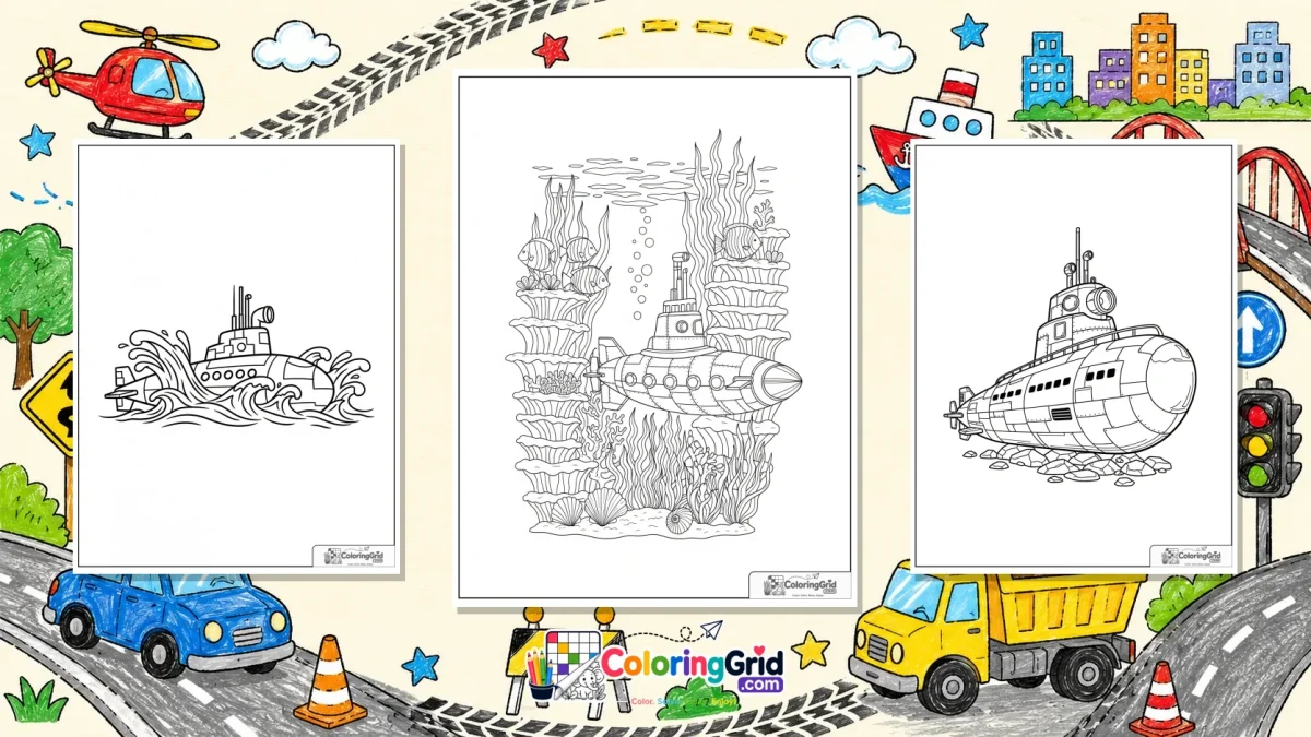 Submarine Coloring Pages - Submarine Coloring Pages: Free Submarine Printables featured image