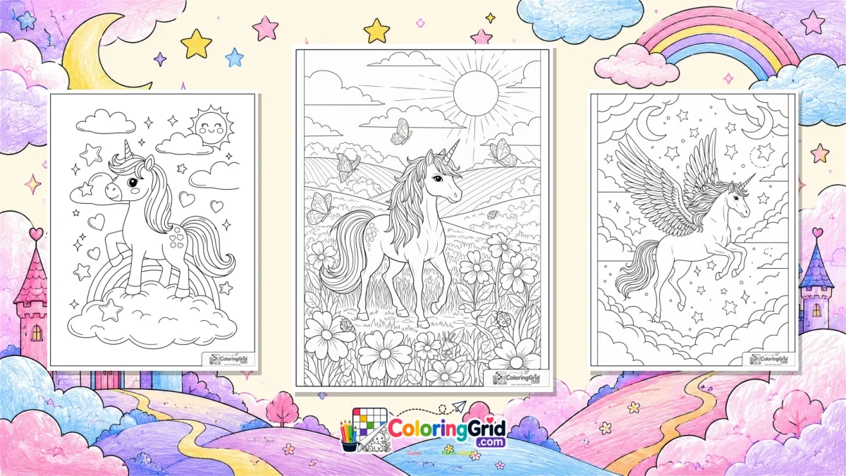 Unicorn Coloring Pages - Unicorn Coloring Pages: Free Printable Unicorn Sheets featured image