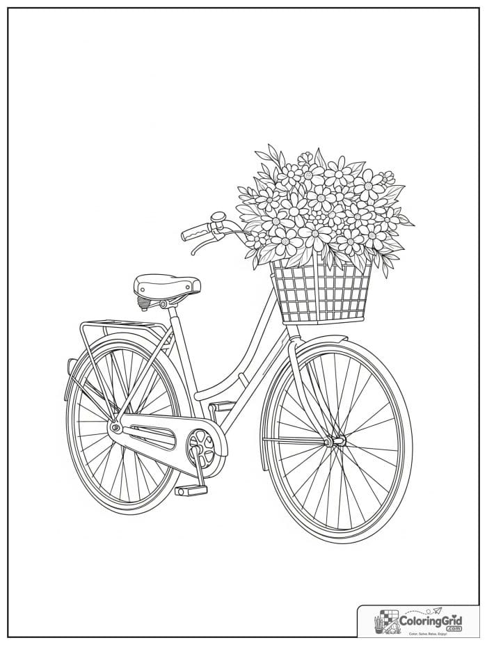 Vintage bicycle with a flower basket and classic frame.