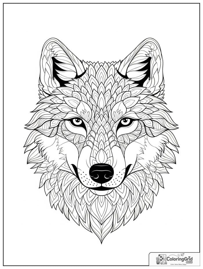 Front-facing wolf face with pointed ears.