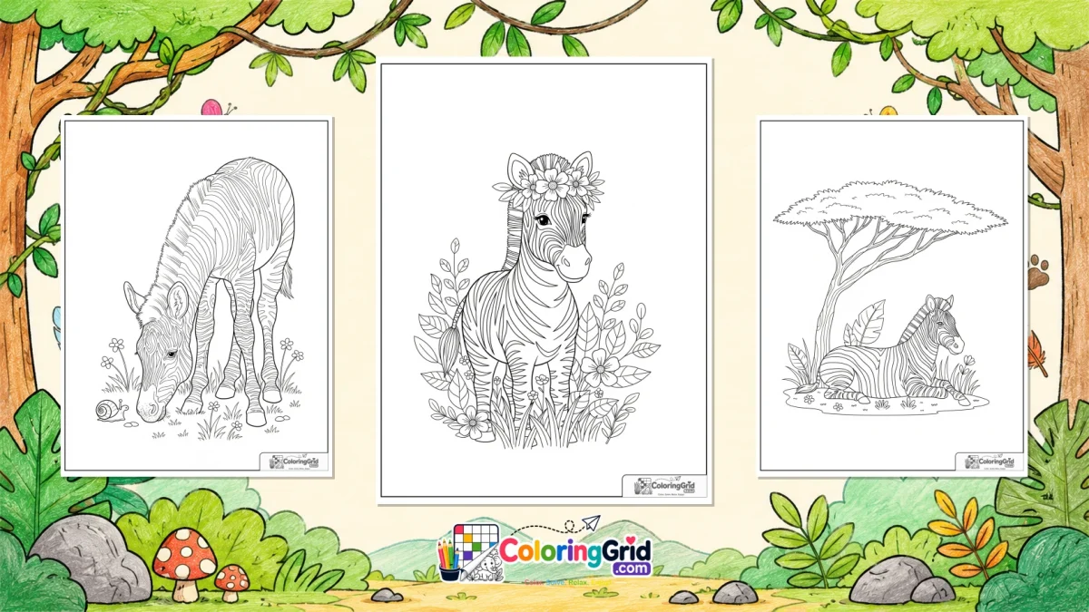 Zebra Coloring Pages - Zebra Coloring Pages: Printable Zebra Activity Pages featured image