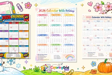 2026 Calendar With Holidays Printable Free USA