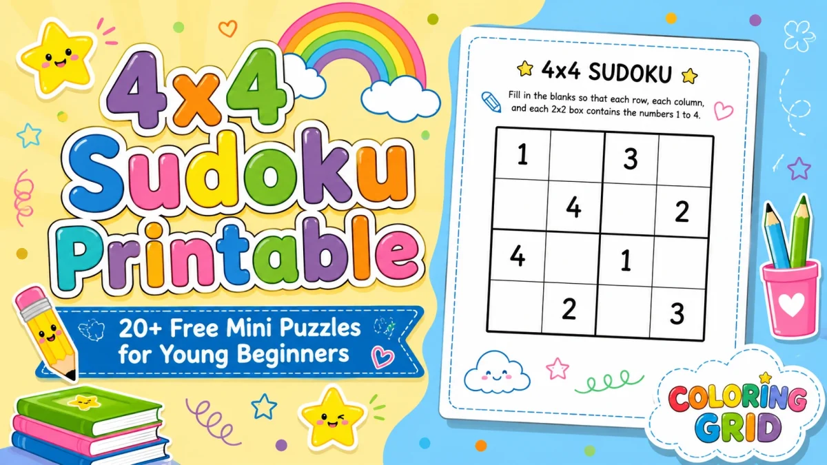 4x4 Sudoku Printable - 4×4 Sudoku Printable: 20+ Free Mini Puzzles featured image