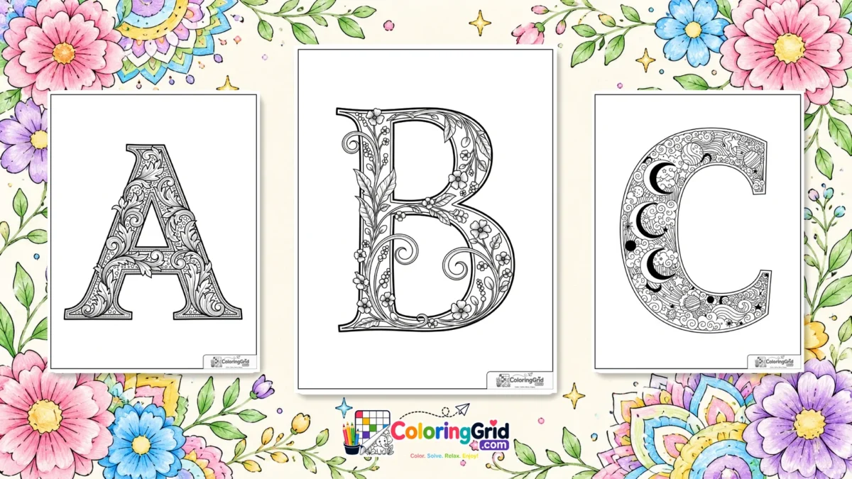 Adult Alphabet Coloring Pages featured illustration for Free Adult Alphabet Coloring Pages (A–Z Printable PDF)