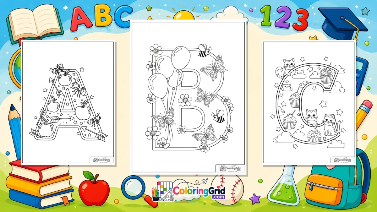 Alphabet Coloring Pages featured illustration for Alphabet Coloring Pages: Free Alphabet Printables