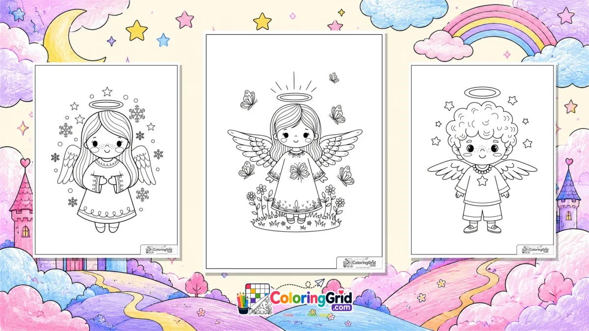 Angel Coloring Pages featured illustration for Angel Coloring Pages: Printable Angel Pages