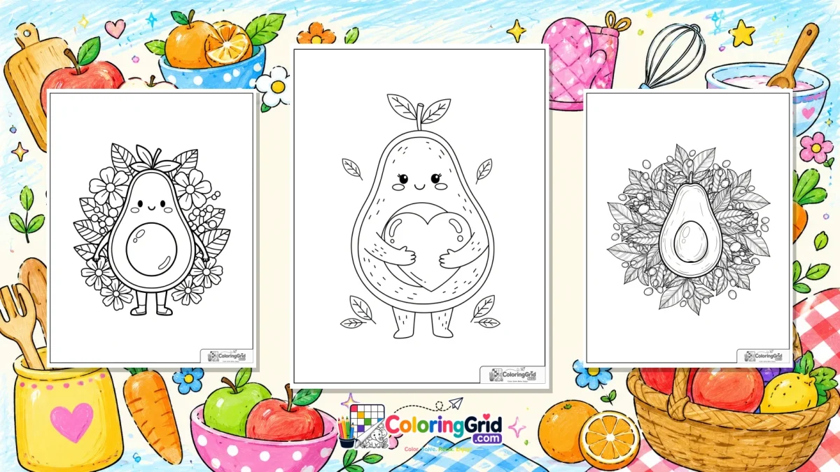 Avocado Coloring Pages - Avocado Coloring Pages: Easy PDF and JPG Printables featured image