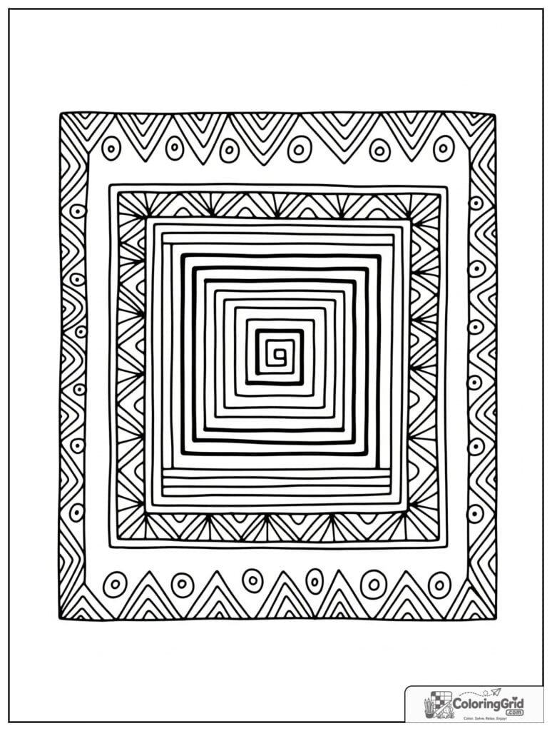 Ancient stepped pattern sacred geometry mandala with zentangle stripes
