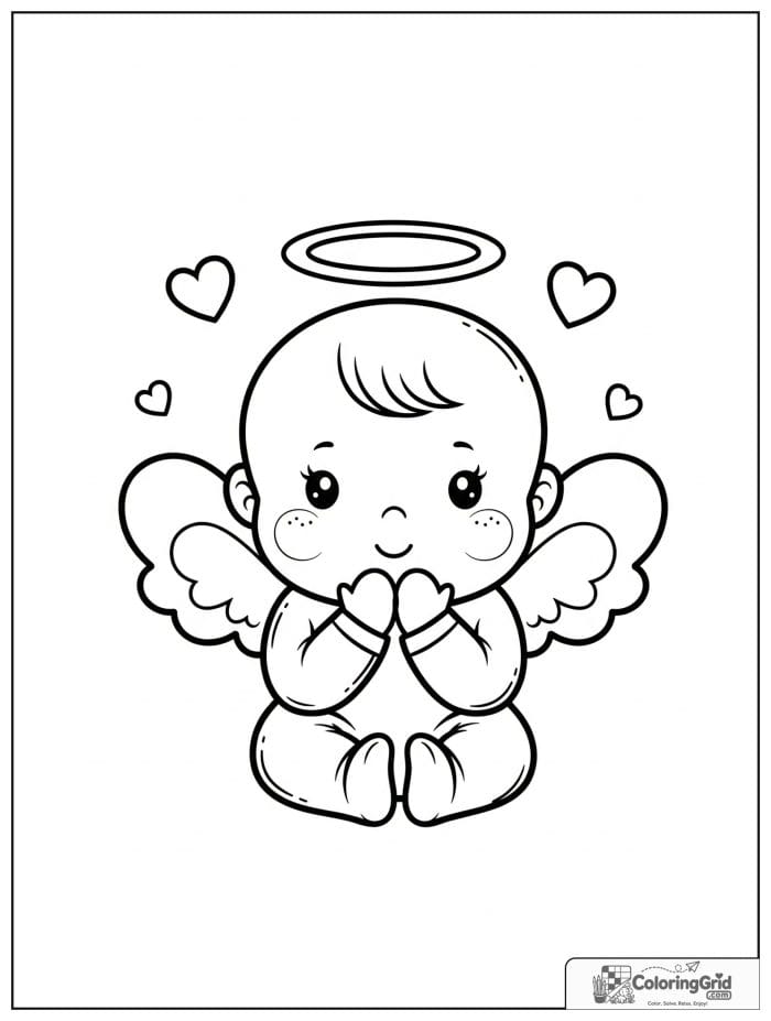 Baby angel with tiny wings and a halo.