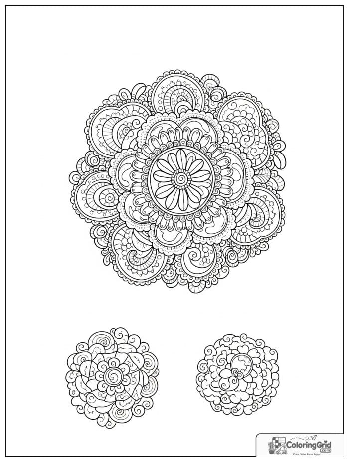 Bean garland doily mandala with lace rings and foam swirls.
