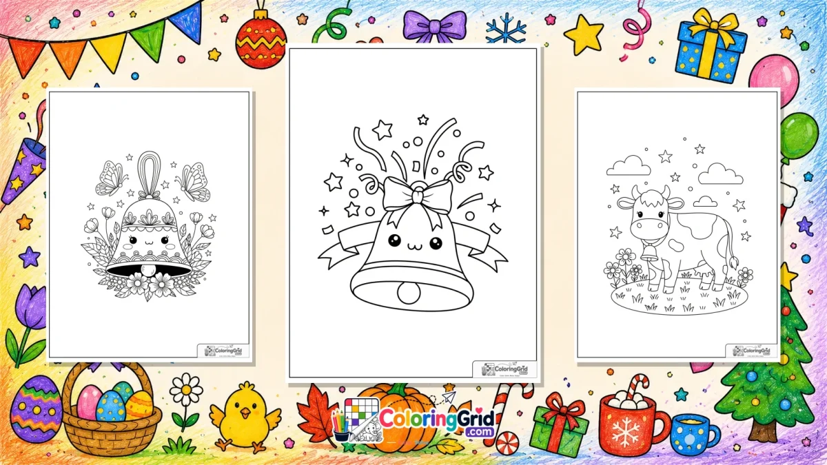 Bell Coloring Pages featured illustration for Bell Coloring Pages: Easy PDF and JPG Printables