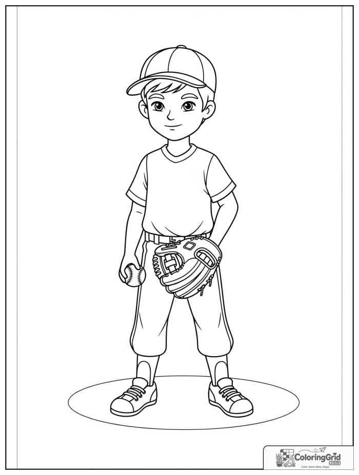 Boy holding a baseball glove and ball.