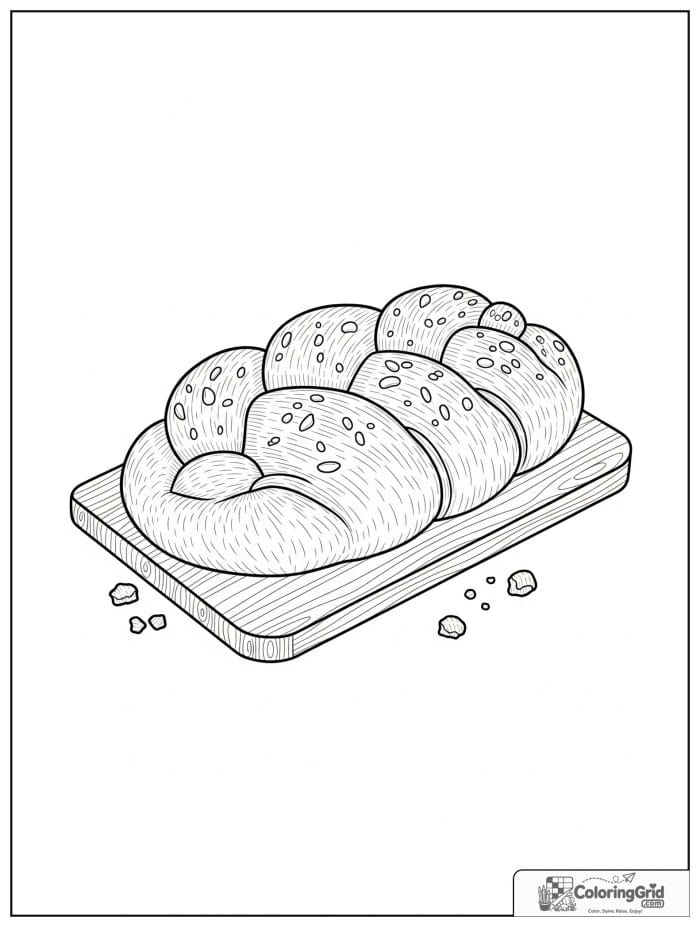 Braided bread loaf for Bread Coloring Pages