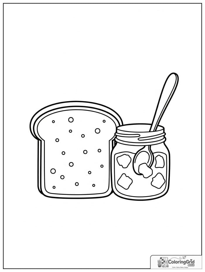 Bread and jam for Bread Coloring Pages