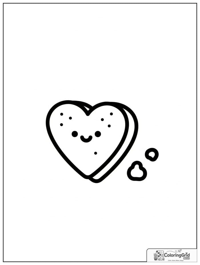 Heart shaped bread for Bread Coloring Pages
