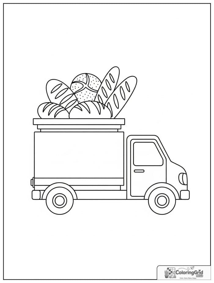 Bread delivery truck for Bread Coloring Pages