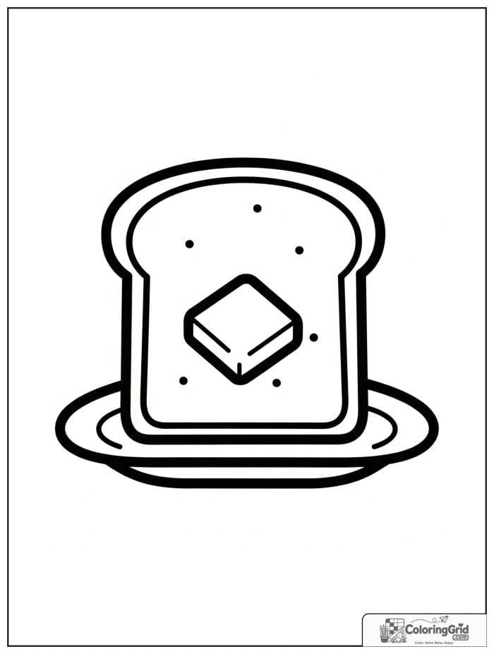 Bread with butter pat for Bread Coloring Pages