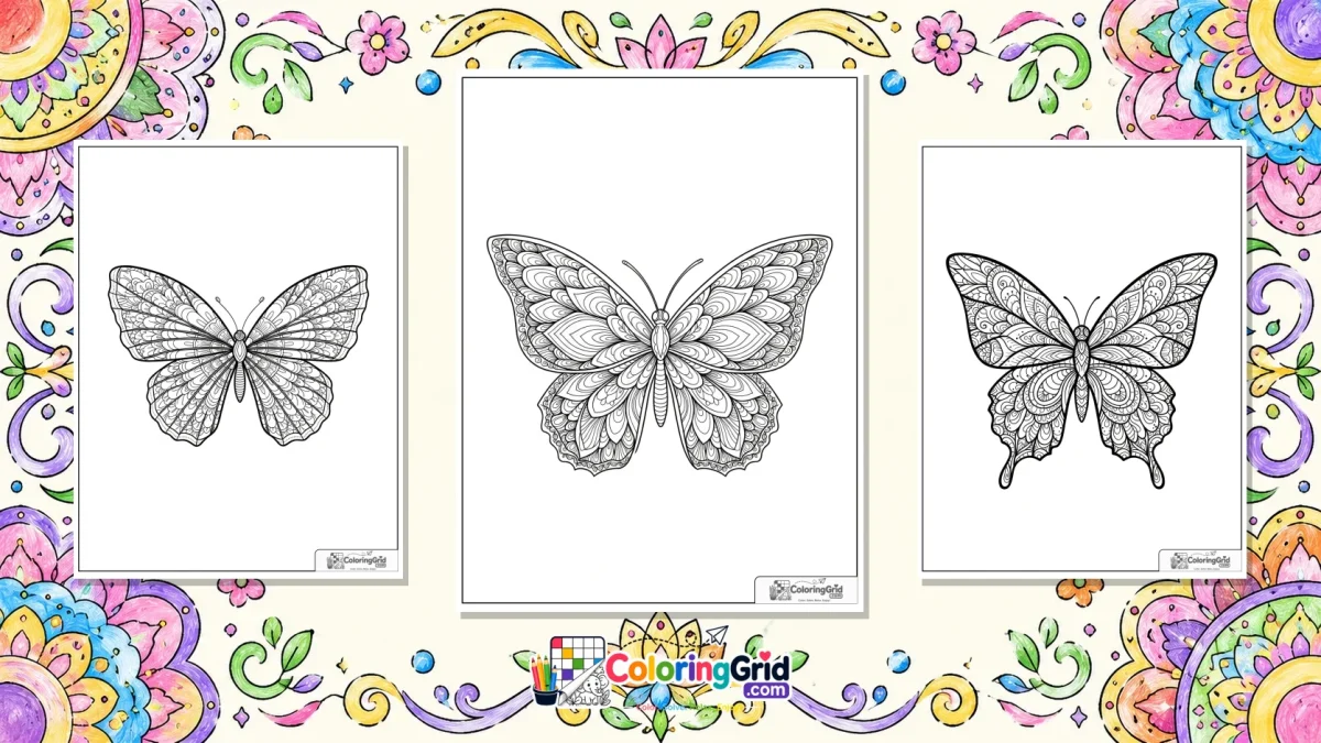 Butterfly Mandala Coloring Pages featured illustration for Butterfly Mandala Coloring Pages: Free Butterfly Mandala Printables