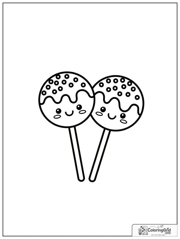 Cake pop pair for Cake Coloring Pages
