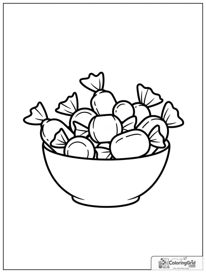 Simple candy bowl for Candy Coloring Pages
