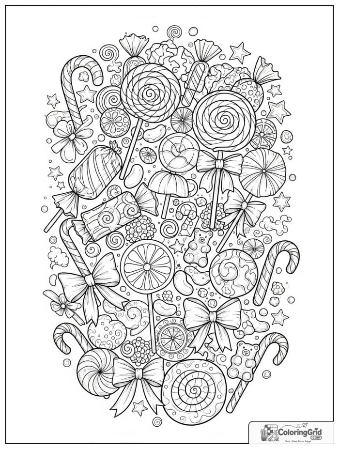 Candy collage for Candy Coloring Pages