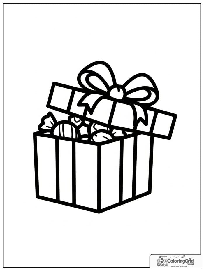 Candy gift box for Candy Coloring Pages