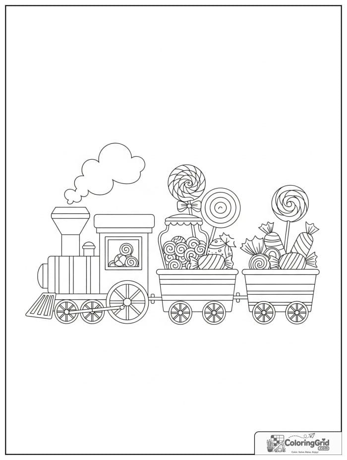 Candy train for Candy Coloring Pages