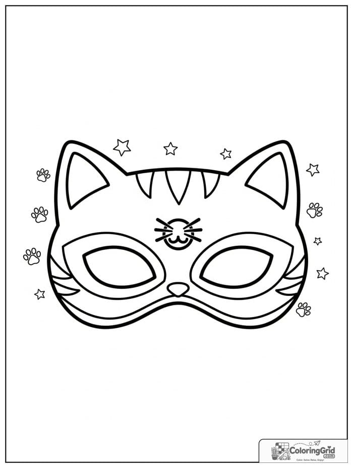 Cute cat-inspired superhero mask with paw print details.