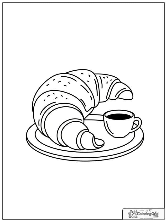 Croissant breakfast for Bread Coloring Pages