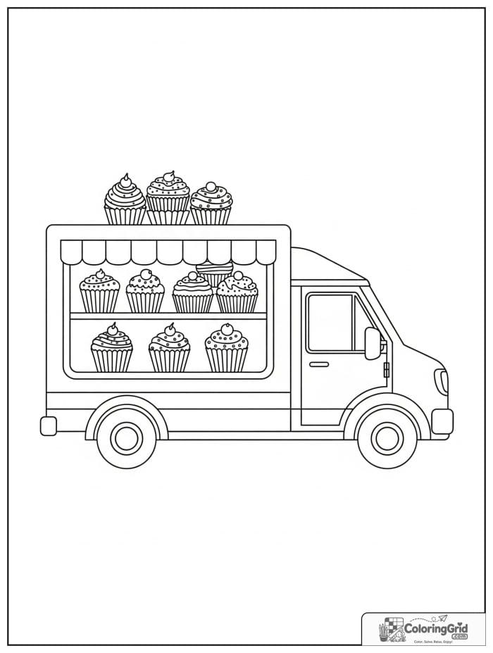 Cupcake truck for Cupcake Coloring Pages