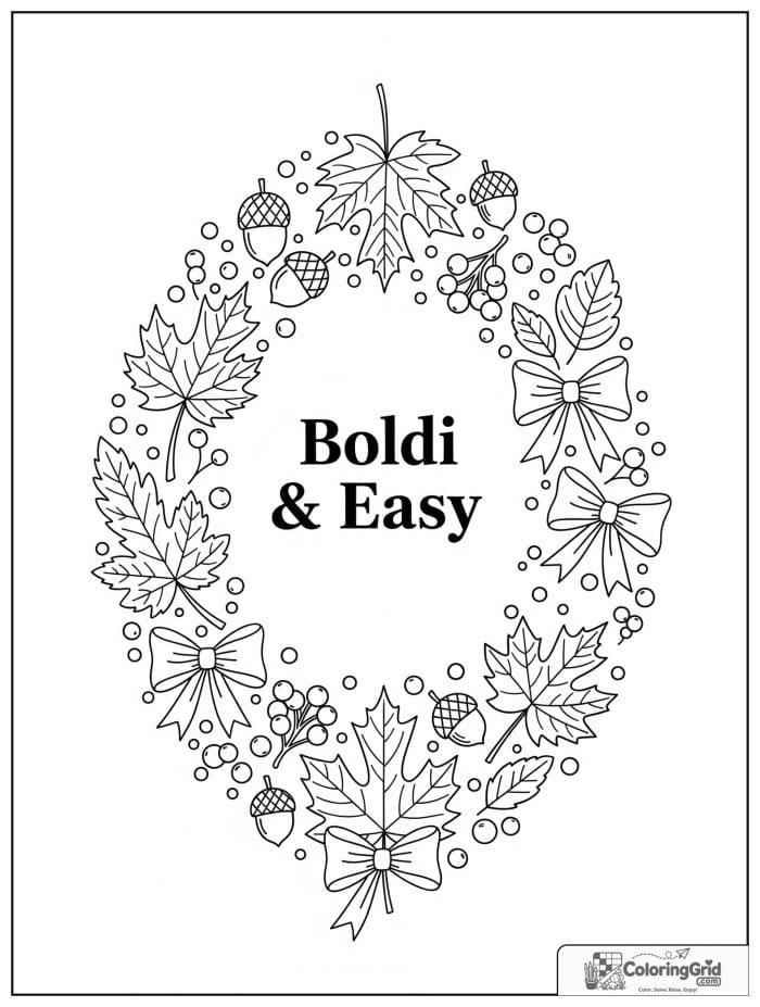 Autumn Leaves Coloring Pages featuring a detailed autumn leaf pattern.