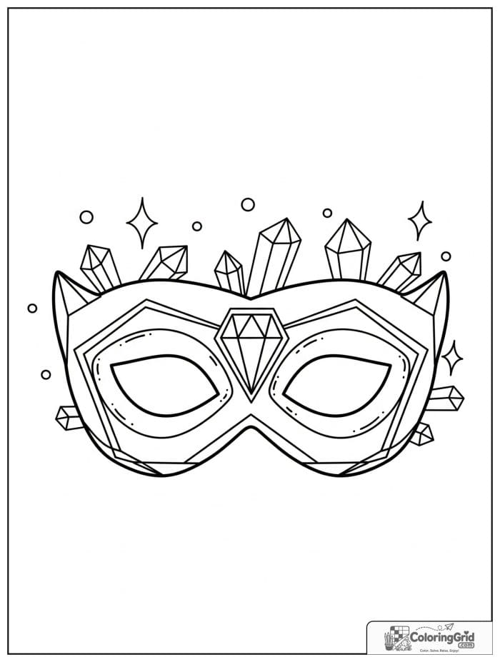 Cute crystal-themed superhero mask with diamond details.