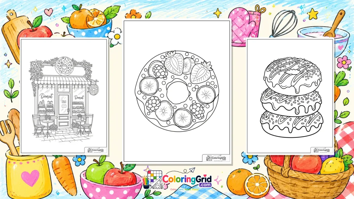 Donut Coloring Pages - Donut Coloring Pages: Printable Pages for Kids featured image