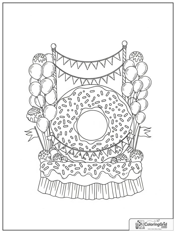 Donut parade float for Donut Coloring Pages