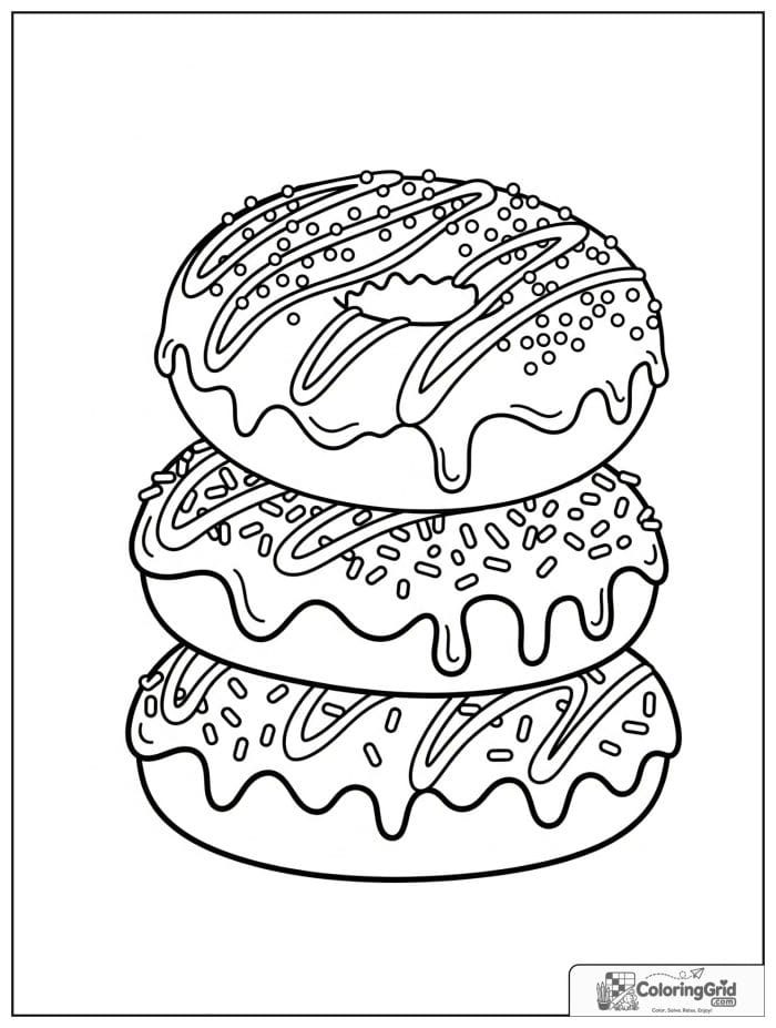 Stack of donuts for Donut Coloring Pages