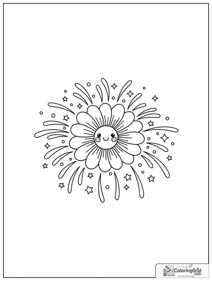 Flower-inspired fireworks burst with stars.